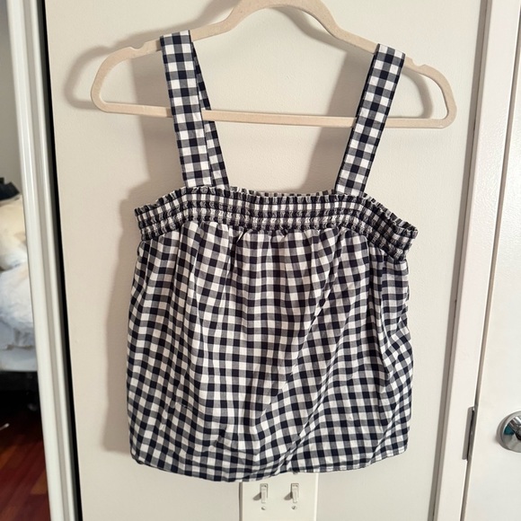 J.CREW Black and White Gingham Cotton Tank Top - Picture 3 of 6